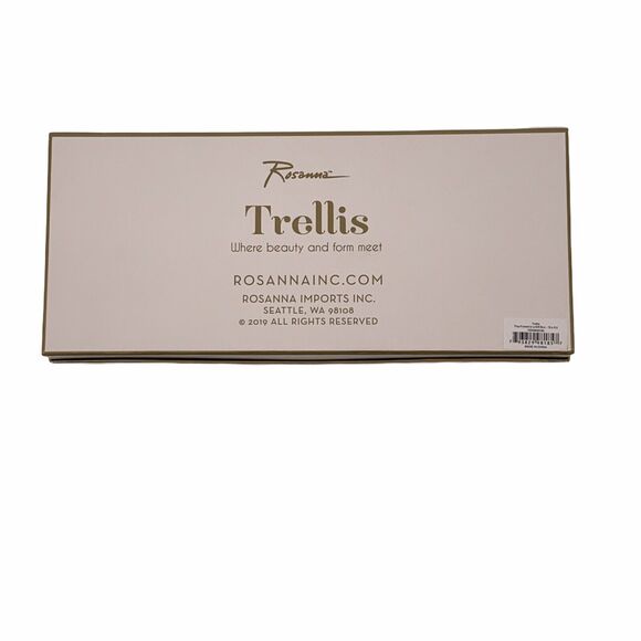 Rosanna Trellis Pale Pink Gold Printed Rectangle Footed Tray In Gift Box - Picture 7 of 7